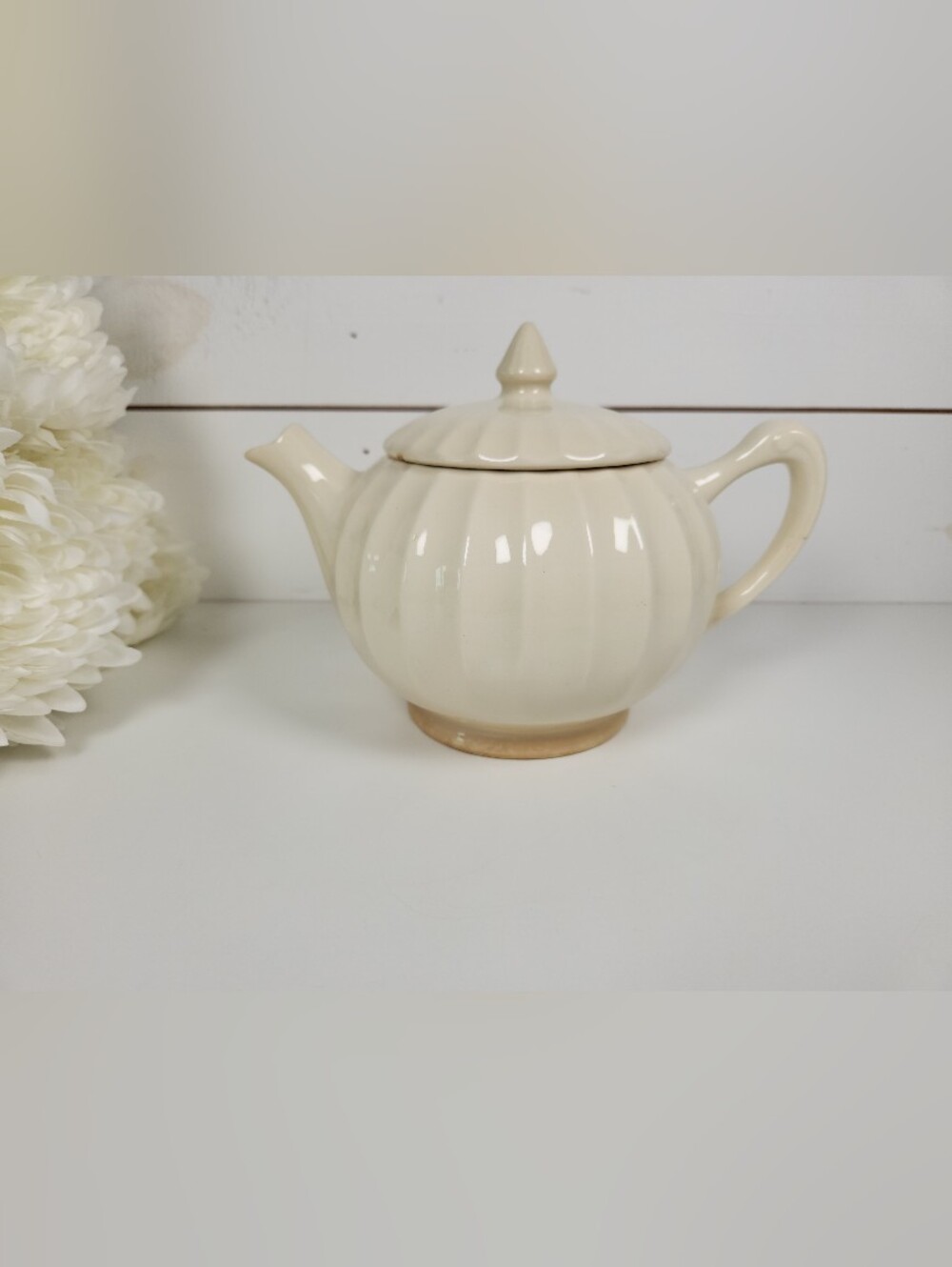 Vintage Stained Ironstone Teapot | Shabby Chic Farmhouse